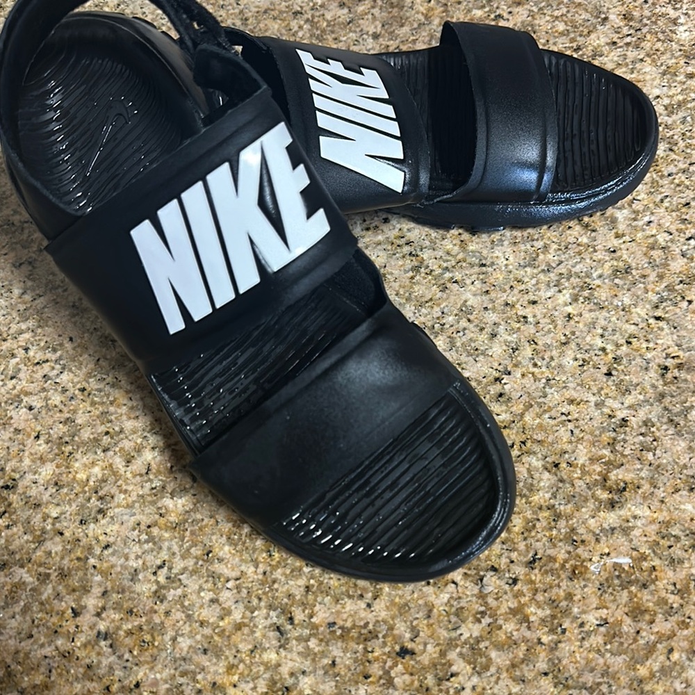 Nike Black and White Slide Sandals
